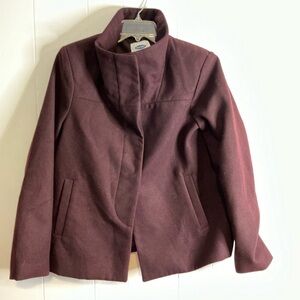 Old Navy size Large Pea Coat Jacket career professional burgundy merlot winter